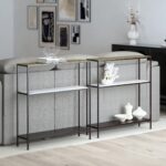 Izzy Console Table in Antique Gold and Black 502-179GL_BK 502 179GL BK 2