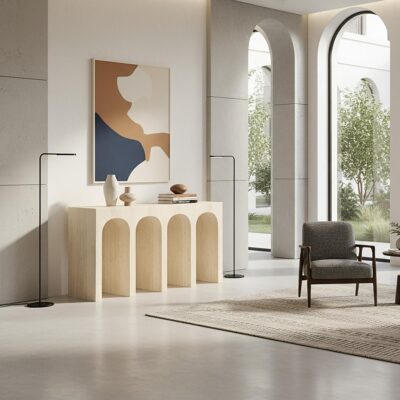 Atticus Contract Grade Grand Console Table in Travertine 9 Atticus Contract Grade Grand Console Table in Travertine 502-193TR 502 193TR 1