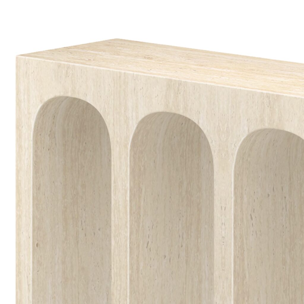 Atticus Contract Grade Grand Console Table in Travertine - Image 3