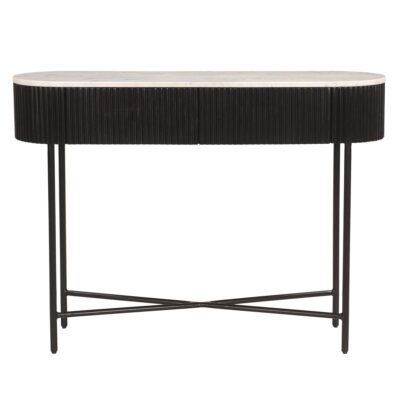 Reyna Console Table, 39" with Drawers in Black and White 502-248BLK 502 248BLK 3