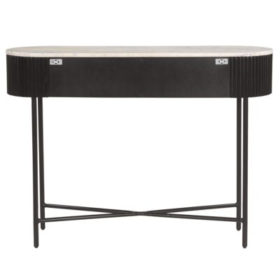 Reyna Console Table, 39" with Drawers in Black and White 502-248BLK 502 248BLK 4