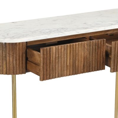 Reyna Console Table, 39" with Drawers in Walnut and White 502-248WAL 502 248WAL 4