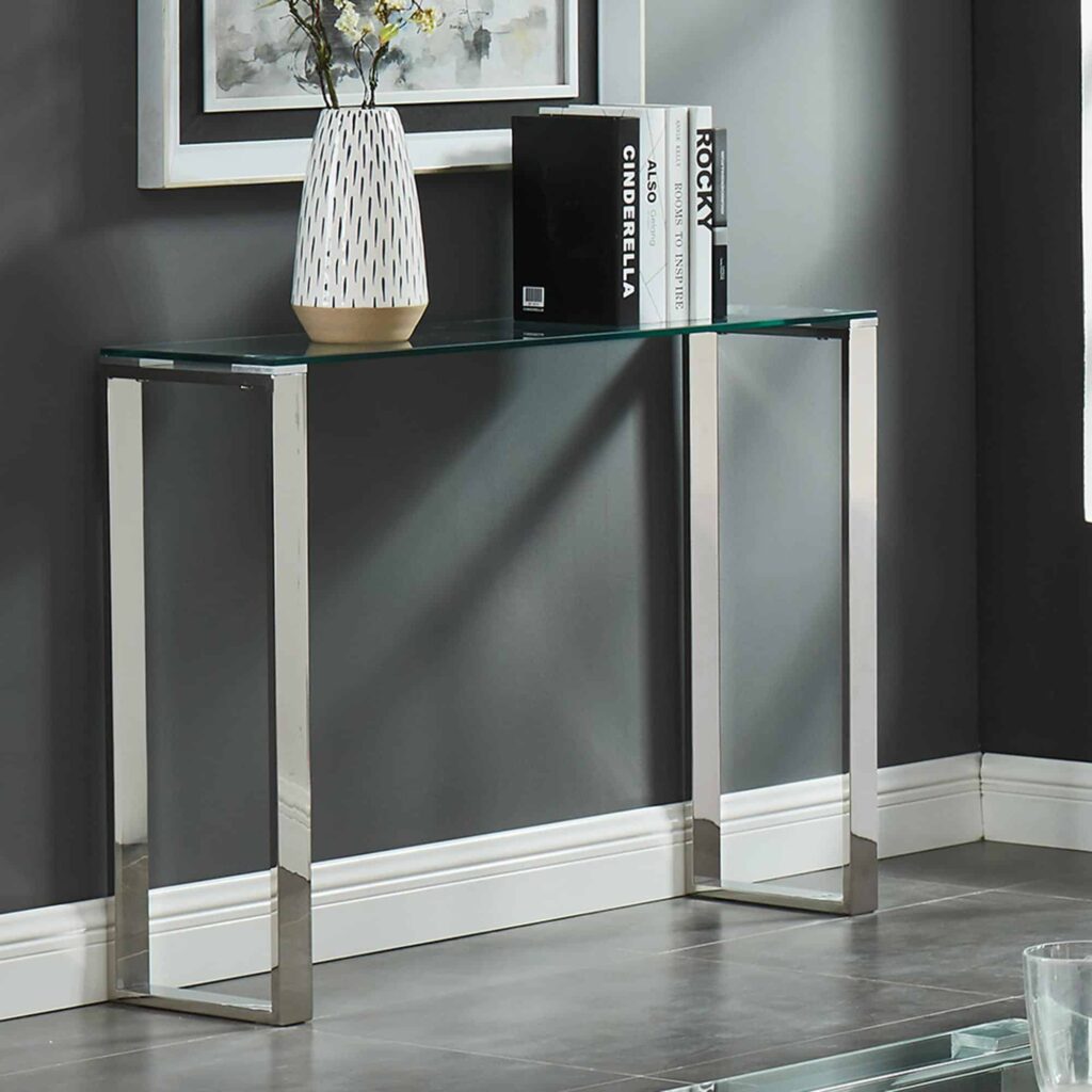 Zevon Console/Desk in Silver - Image 2