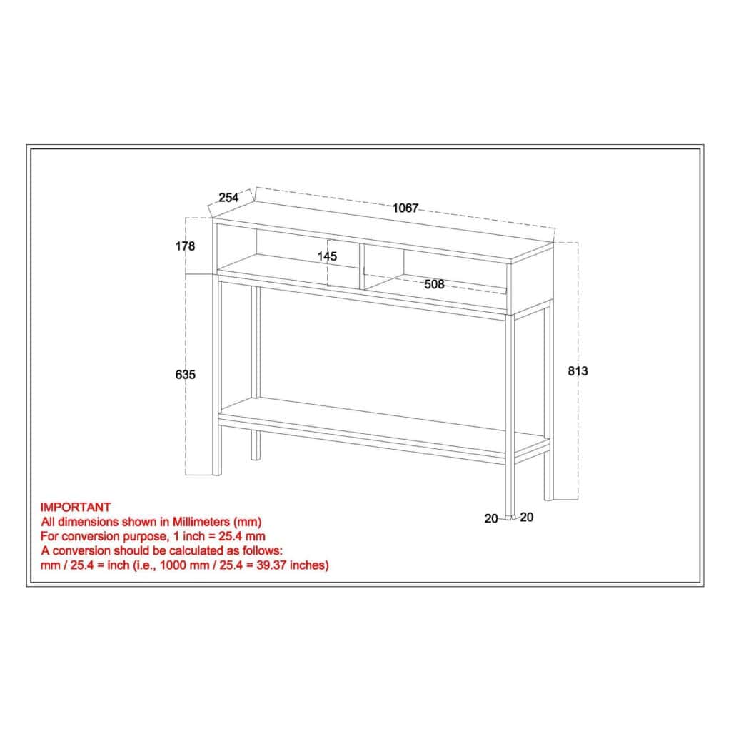 Ojas Console Table in Natural Burnt and Black 502-513NT 502 513NT LD