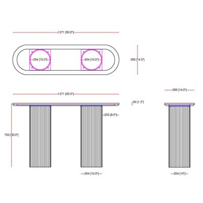 Jilsa Console Table in Walnut & White 502-551WAL 502 551WAL LD