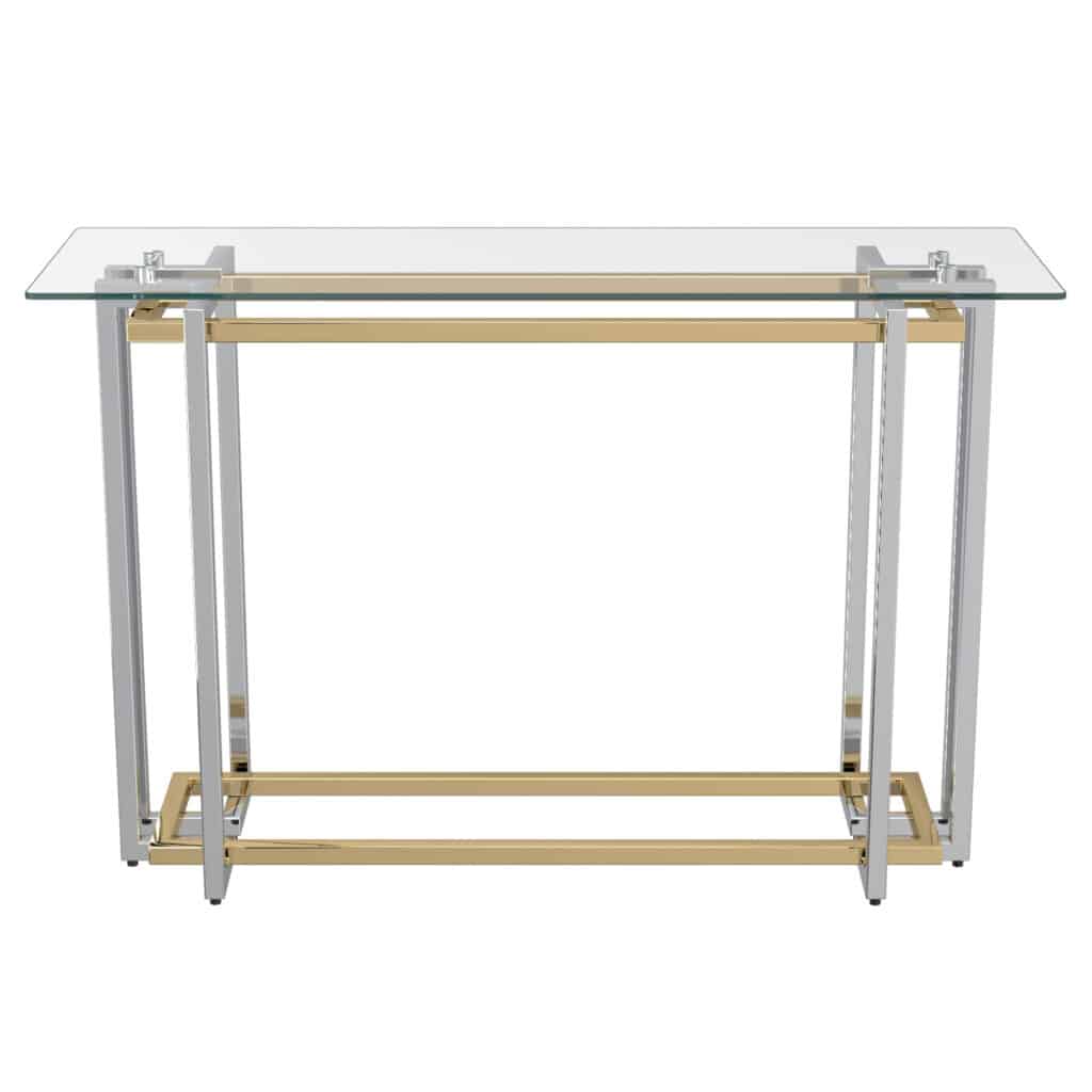 Florina Console Table in Silver and Gold - Image 3