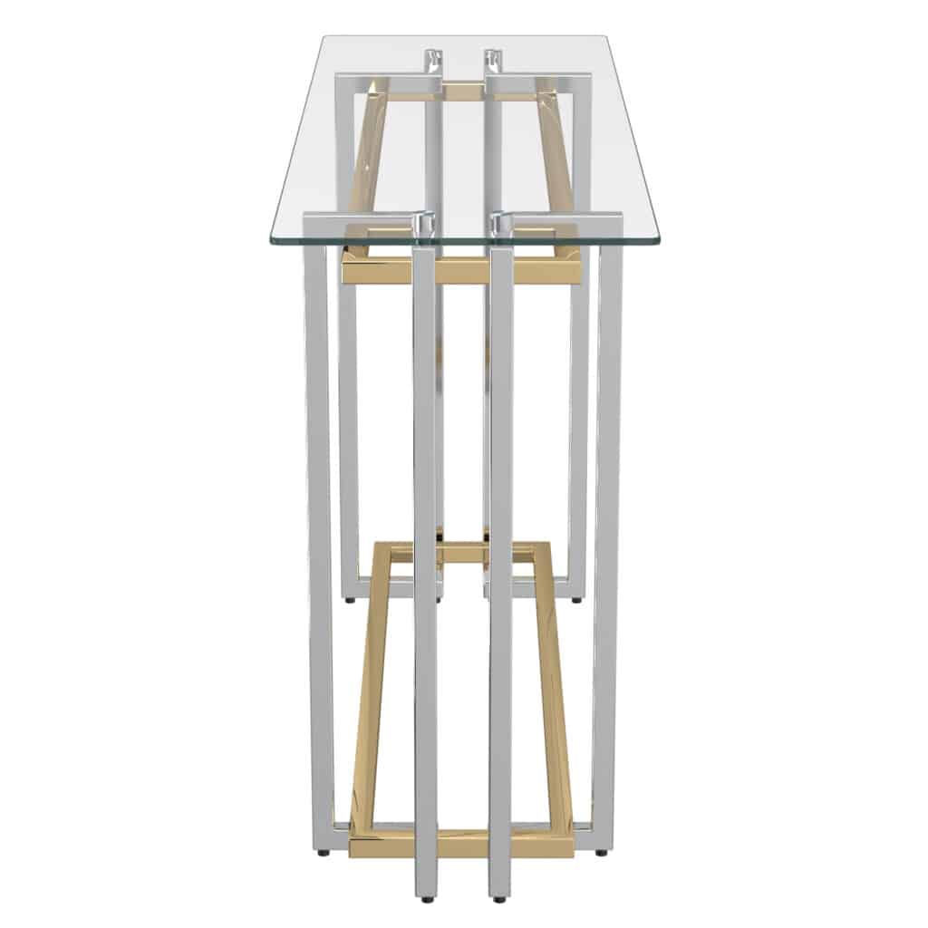 Florina Console Table in Silver and Gold - Image 4