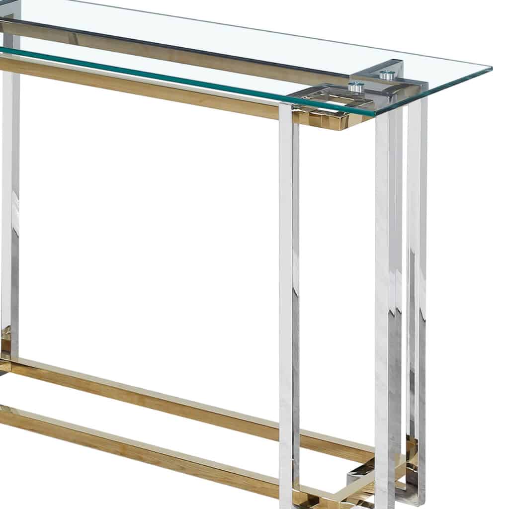 Florina Console Table in Silver and Gold - Image 7