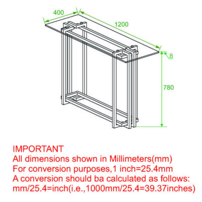 Florina Console Table in Silver and Gold 502-561CH 502 561CH LD