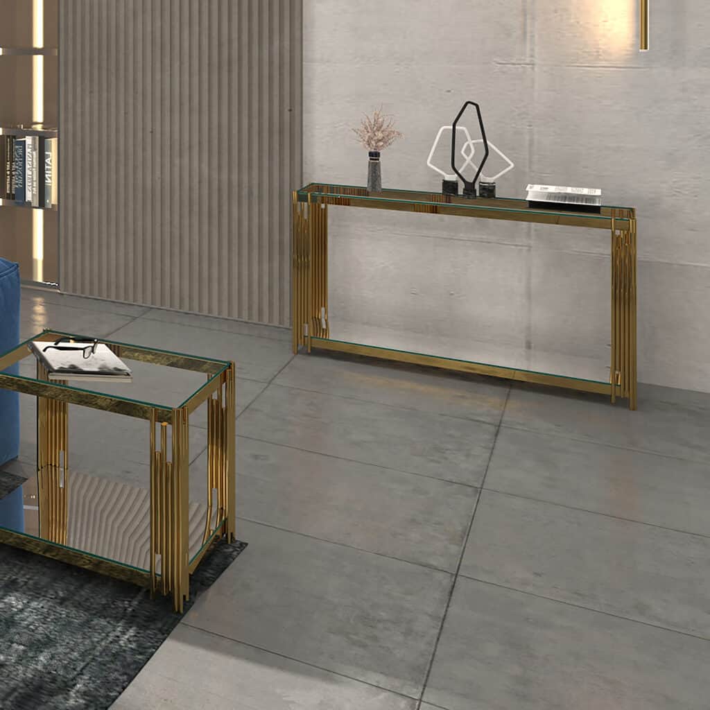 Estrel Console Table in Gold - Image 2