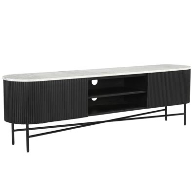 Reyna Media Cabinet, 71" in Black and White