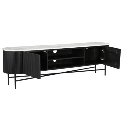 Reyna Media Cabinet, 71" in Black and White 506-248BLK 506 248BLK 2
