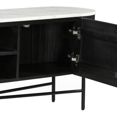 Reyna Media Cabinet, 71" in Black and White 506-248BLK 506 248BLK 6
