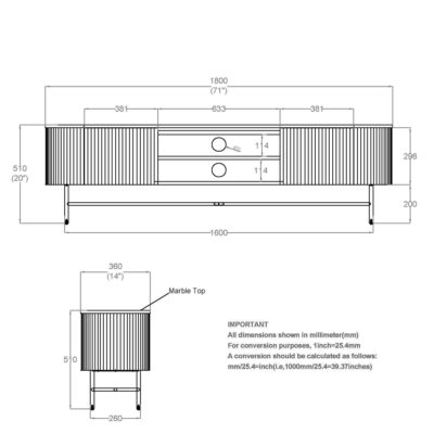 Reyna Media Cabinet, 71" in Walnut and White 506-248WAL 506 248WAL LD