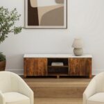 Camden Media Cabinet in Walnut & White 506-844WAL_MED 506 844WAL MED 1