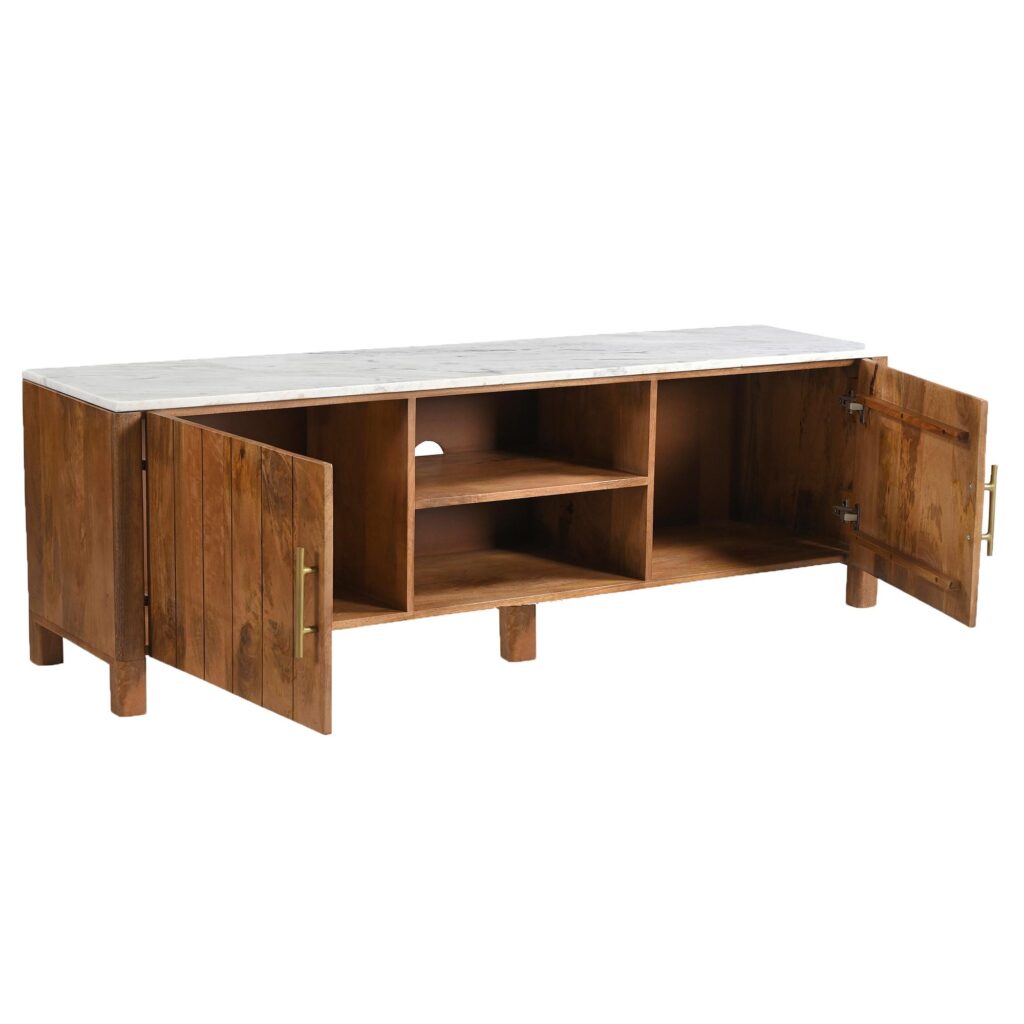 Camden Media Cabinet in Walnut & White - Image 3