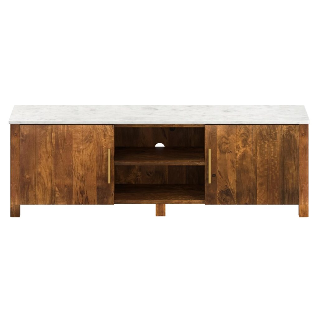 Camden Media Cabinet in Walnut & White - Image 5