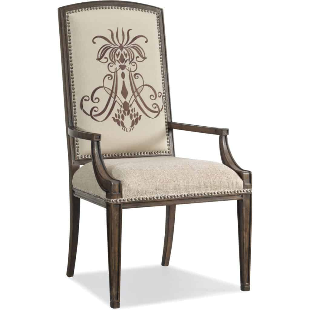 Rhapsody Upholstered Arm Chair in Walnut