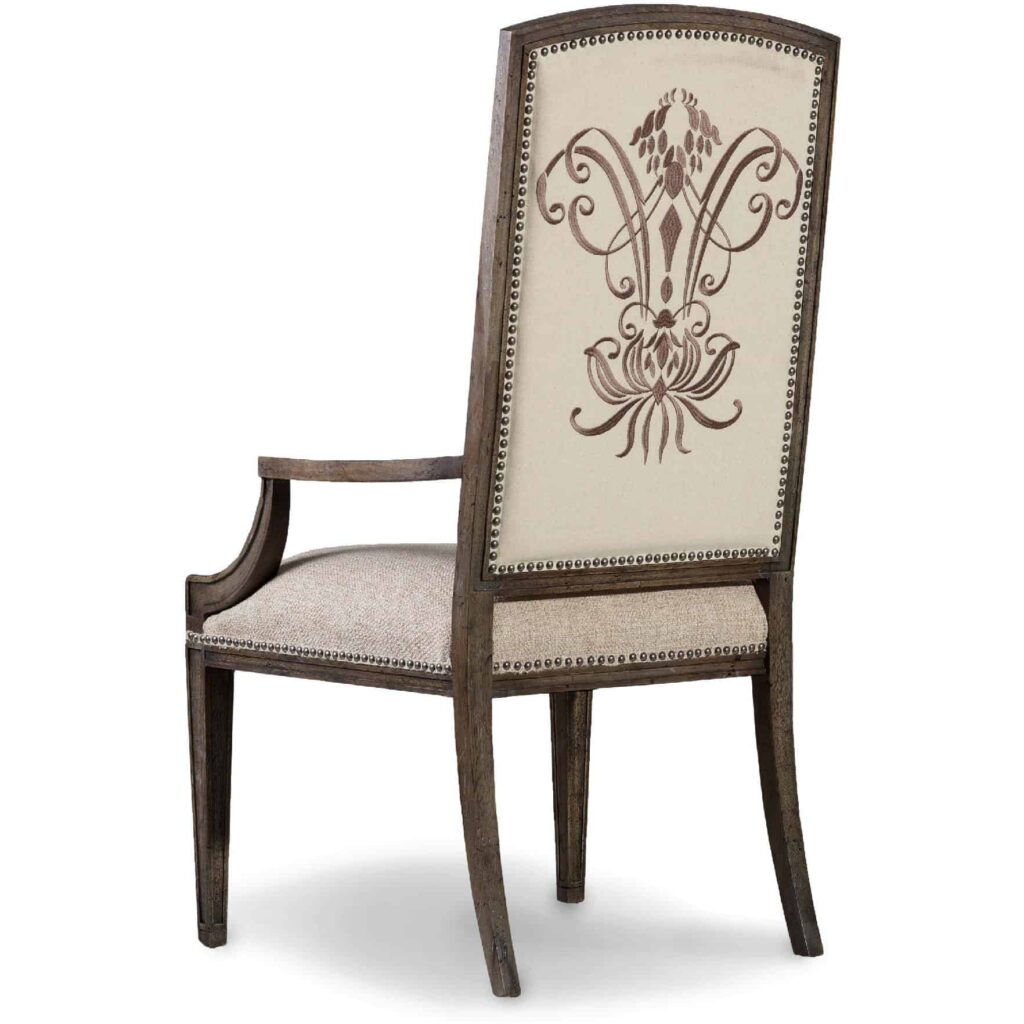 Rhapsody Upholstered Arm Chair in Walnut - Image 3