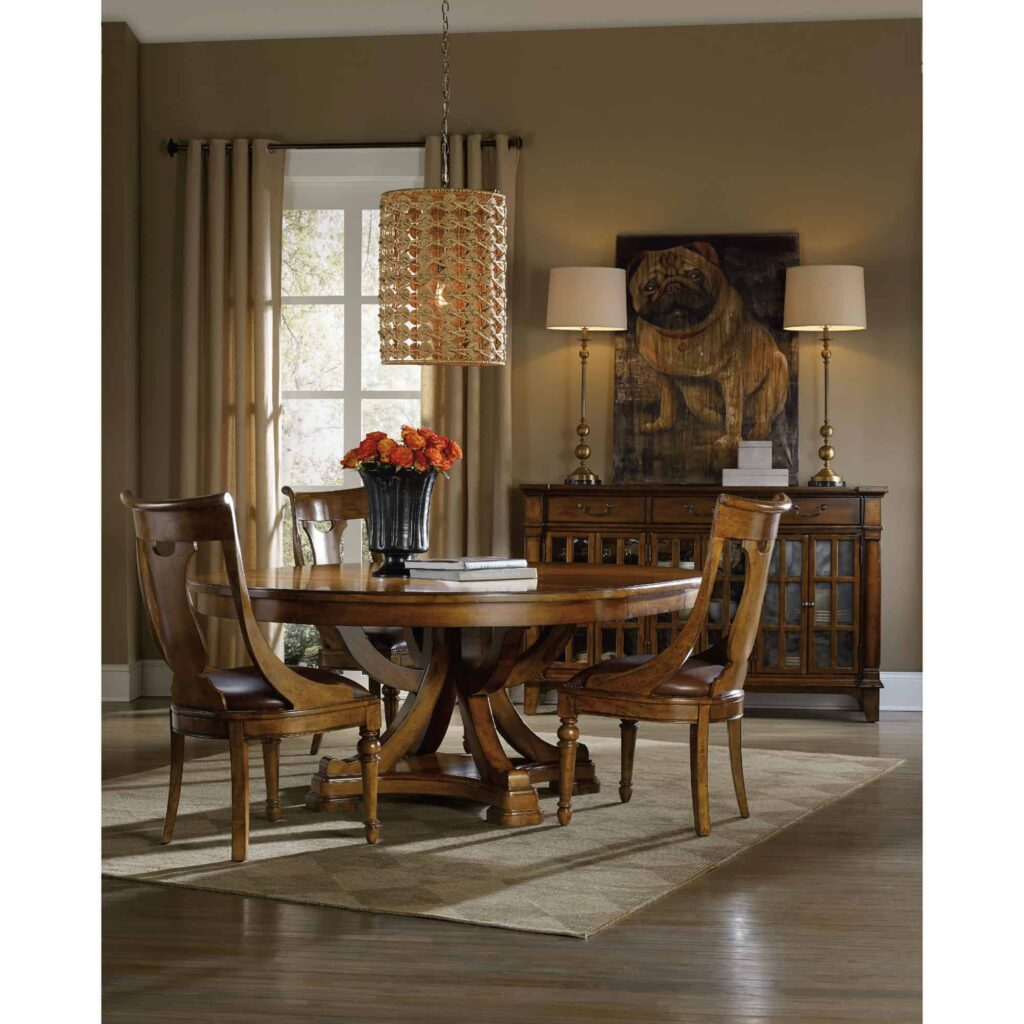 Tynecastle Round Pedestal Dining Table with One 18" Leaf 5323-75206 5323 75206410900room