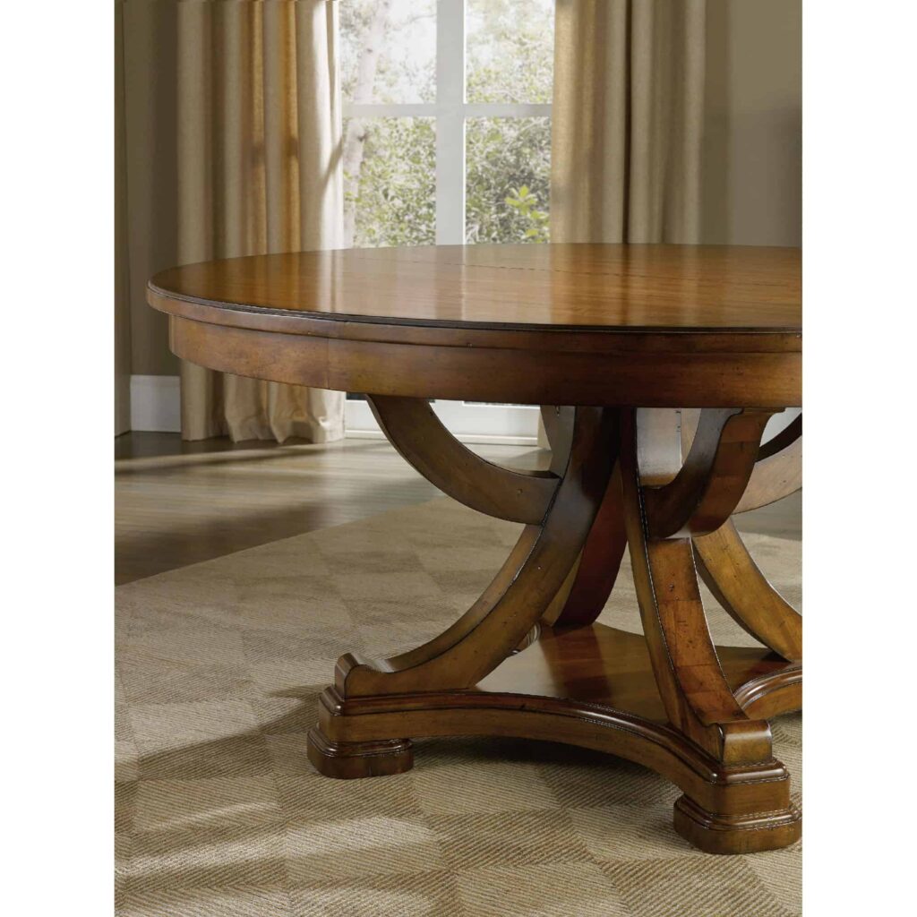 Tynecastle Round Pedestal Dining Table with One 18" Leaf 5323-75206 5323 75206detail