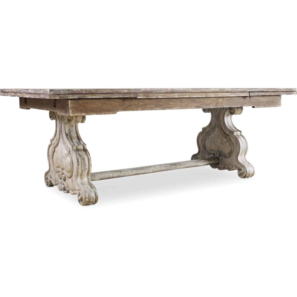 Chatelet Refectory Rectangle Trestle Dining Table with Two 22" Leaves