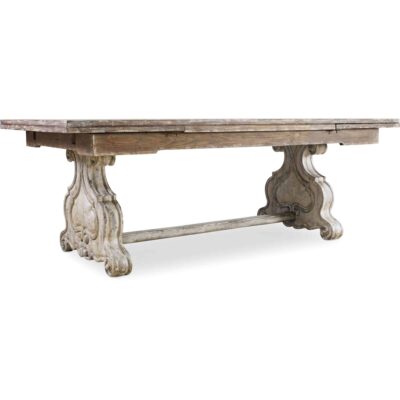 Chatelet Refectory Rectangle Trestle Dining Table with Two 22" Leaves