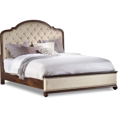 Leesburg Queen Upholstered Bed with Wood Rails