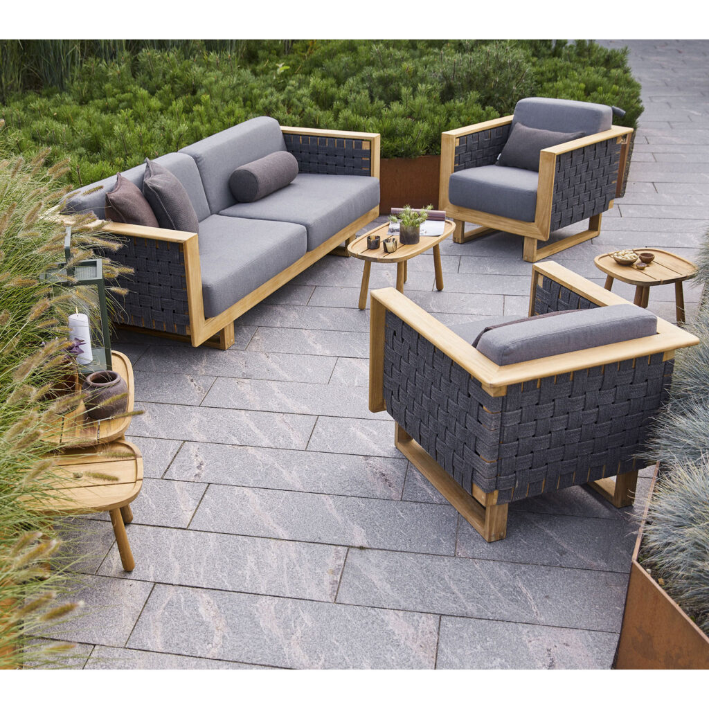 Angle 3-Seater Sofa W/Teak Frame - Image 9