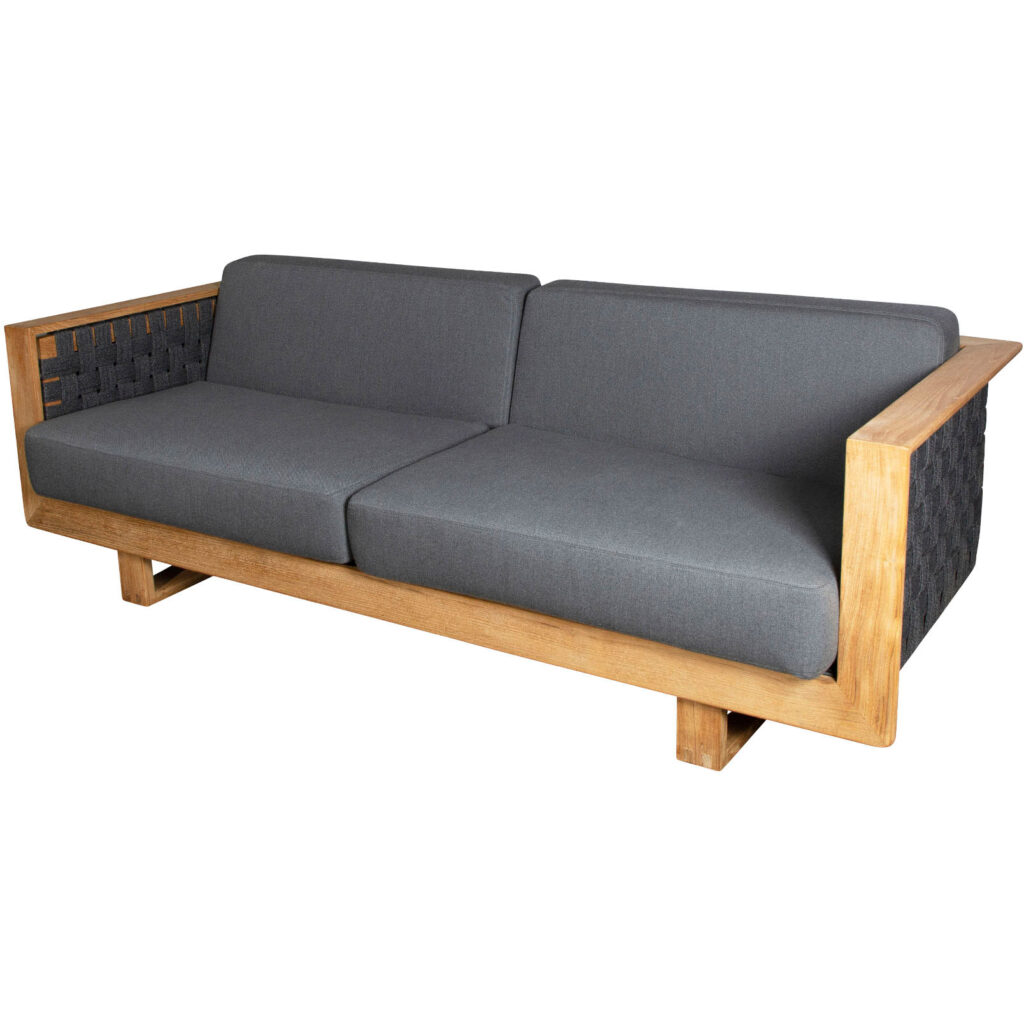 Angle 3-Seater Sofa W/Teak Frame