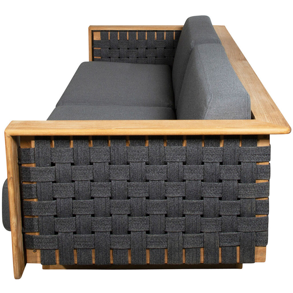 Angle 3-Seater Sofa W/Teak Frame - Image 3