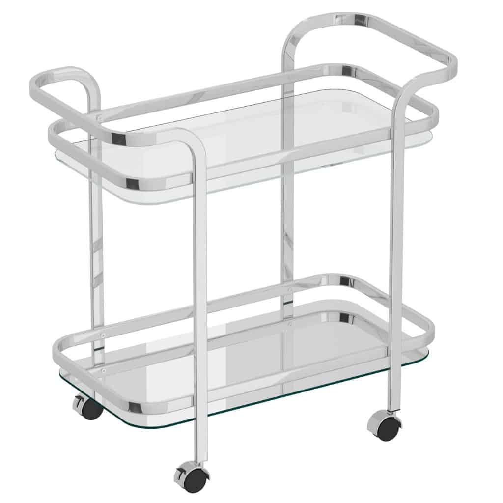 Zedd 2-tier Bar Cart in Chrome 556-218CH 556 218CH