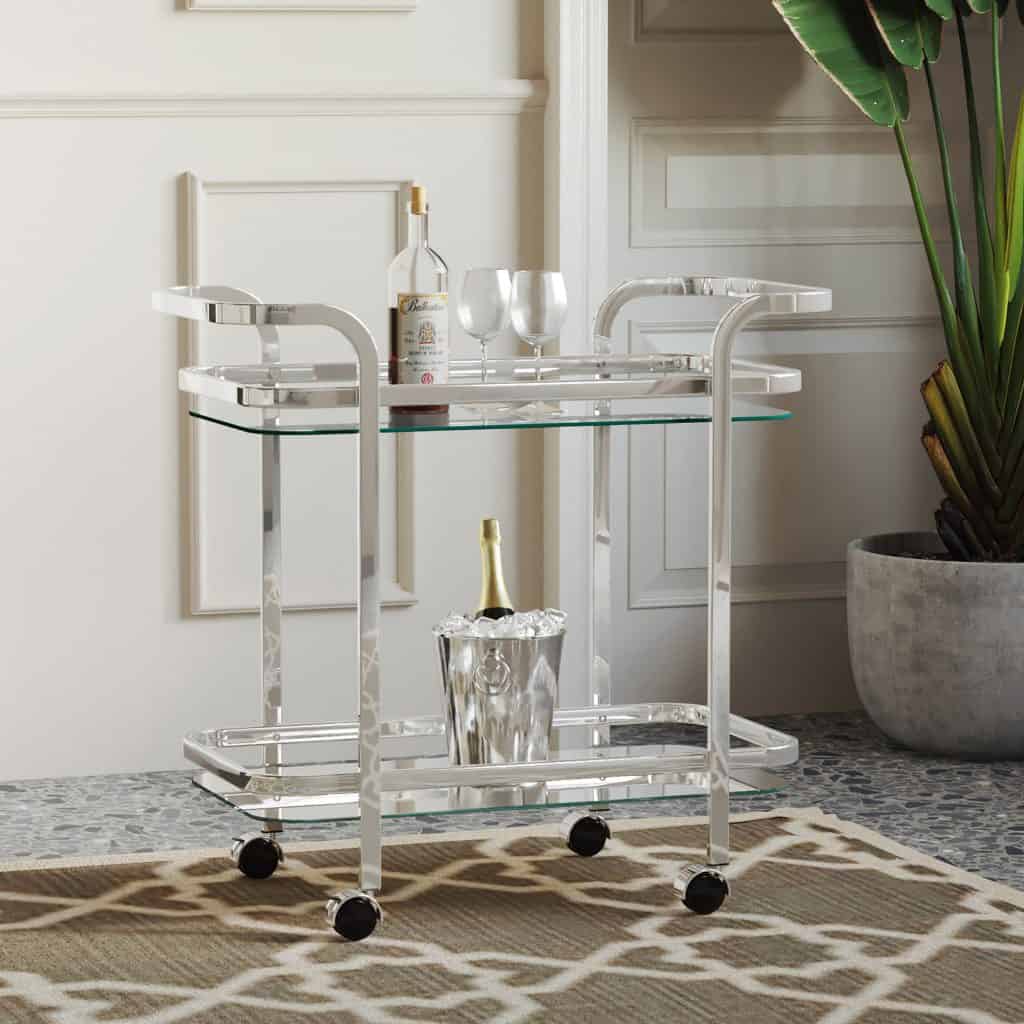 Zedd 2-tier Bar Cart in Chrome - Image 2