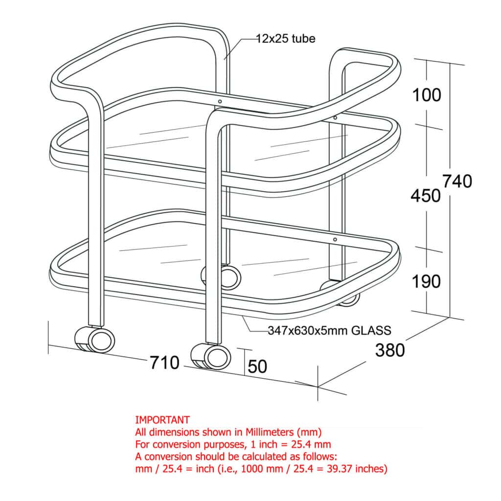 Zedd 2-tier Bar Cart in Chrome - Image 8
