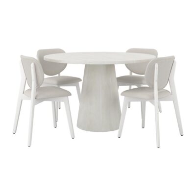 Wynter 5-Piece Dining Set - White Vigo