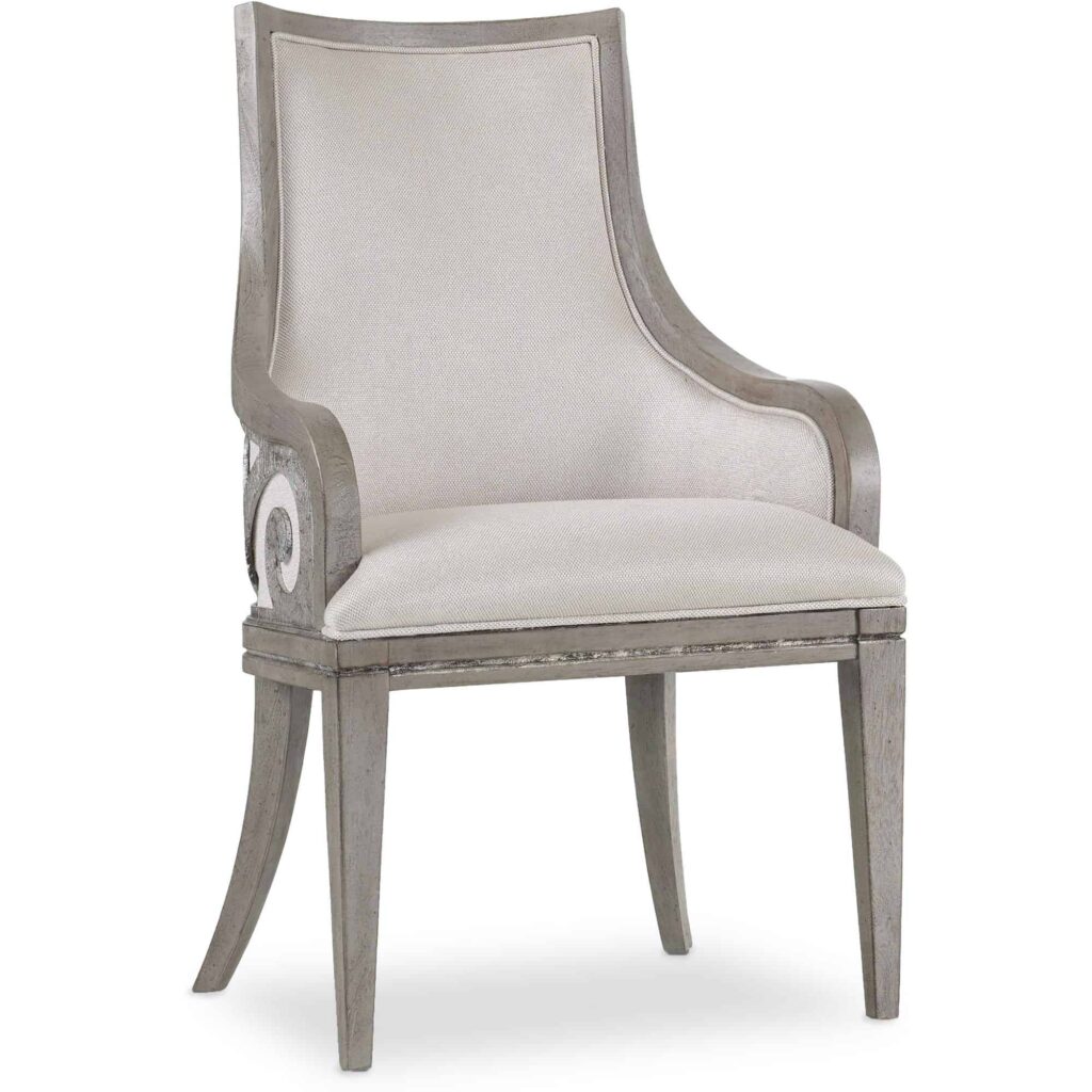 Sanctuary Upholstered Dining Arm Chair HKR12679 5603 75400 ltbr silo front