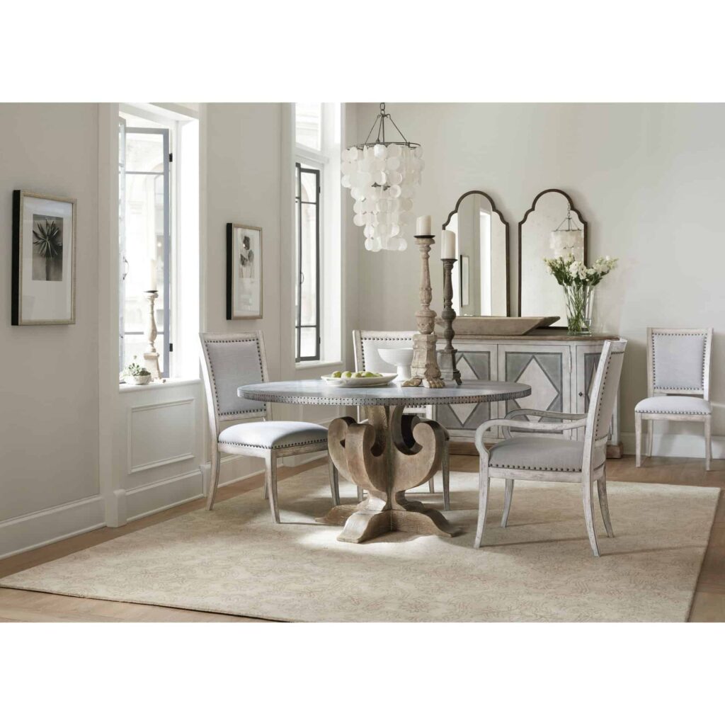 Boheme Ascension 60in Zinc Round Dining Table - Image 3