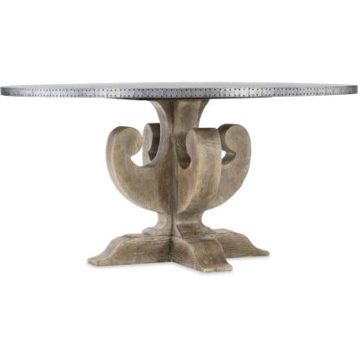 Boheme Ascension 60in Zinc Round Dining Table