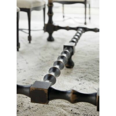 Ciao Bella 84in Trestle Table w/ 2-18in Leaves-Flaky White/Black 14 Ciao Bella 84in Trestle Table w/ 2-18in Leaves-Flaky White/Black 5805-75200-80 5805 75200 80 detail3