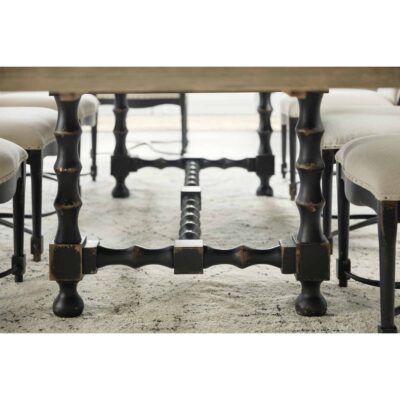 Ciao Bella 84in Trestle Table w/ 2-18in Leaves-Flaky White/Black 15 Ciao Bella 84in Trestle Table w/ 2-18in Leaves-Flaky White/Black 5805-75200-80 5805 75200 80 detail4