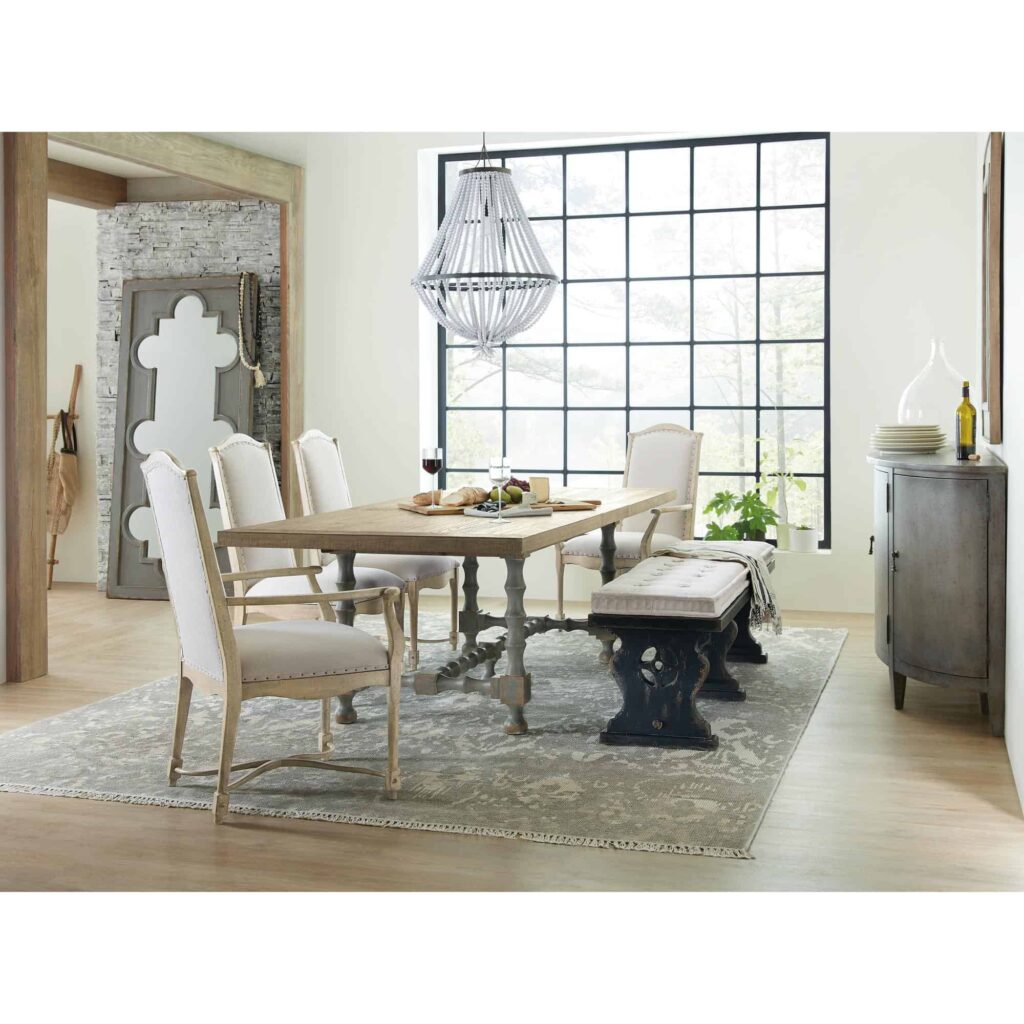 Ciao Bella 84in Trestle Table w/ 2-18in Leaves-Natural/Gray - Image 4