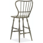 Ciao Bella Spindle Back Bar Stool-Speckled Gray 5805-75361-96 5805 75361 96 back silo