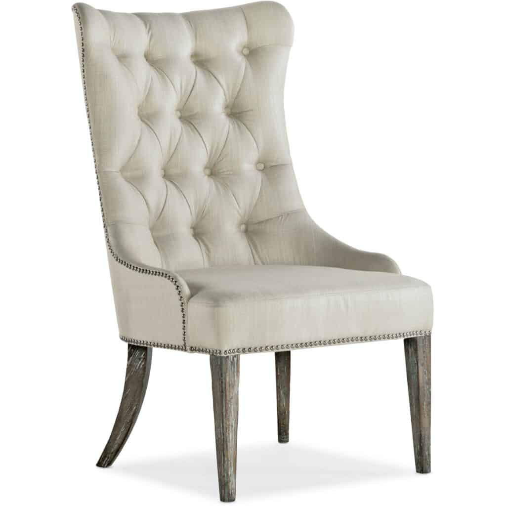 Sanctuary 2 Tufted Wingback Side Chair in Cream
