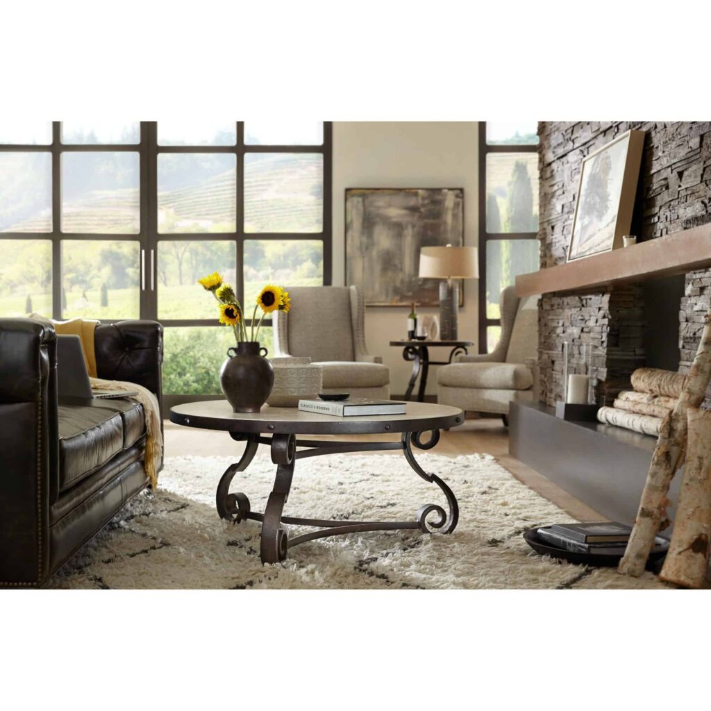 Luckenbach Metal and Stone End Table - Image 3