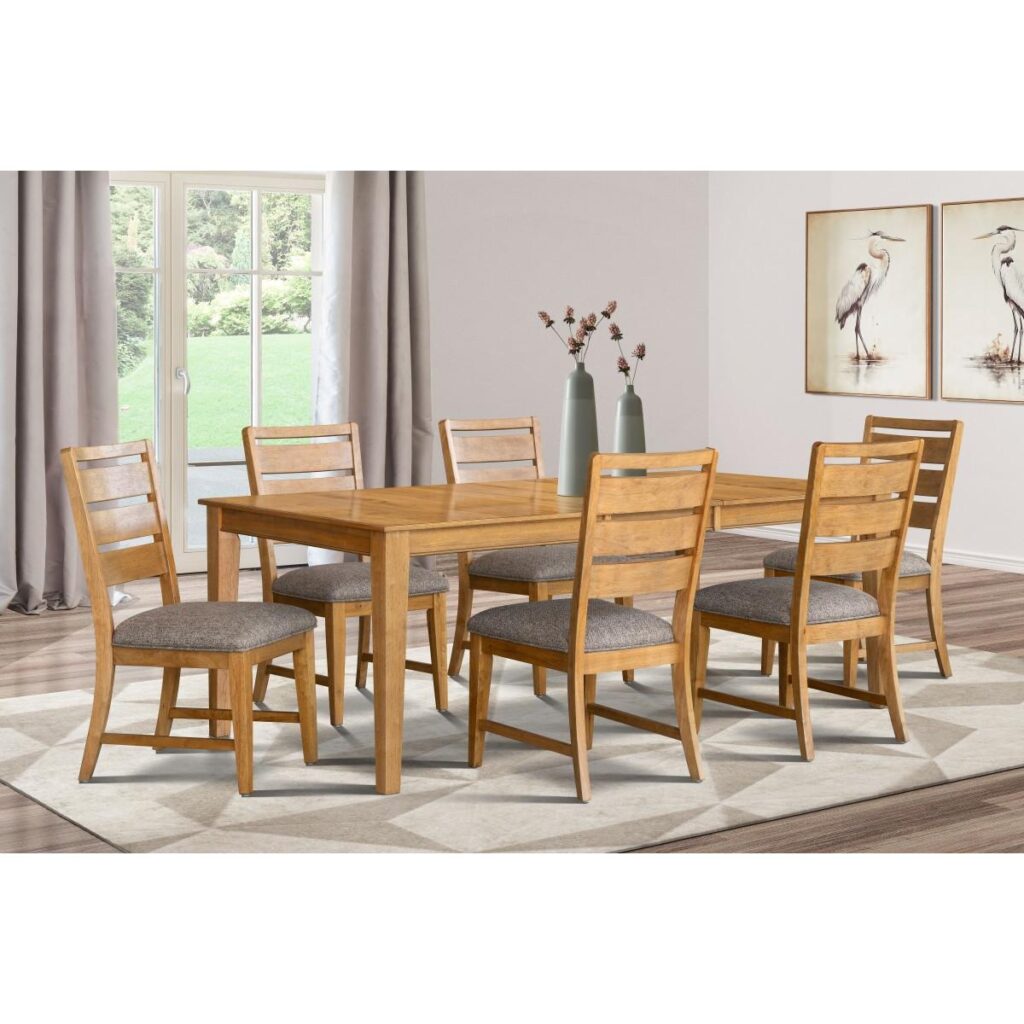 Terra 7-Piece Dining Set - Oak - Image 2