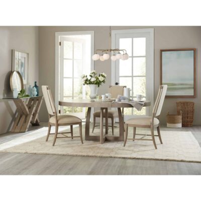 Affinity Extendable Round Solid Wood Dining Table HKR13624 6050 75203 410 gry room