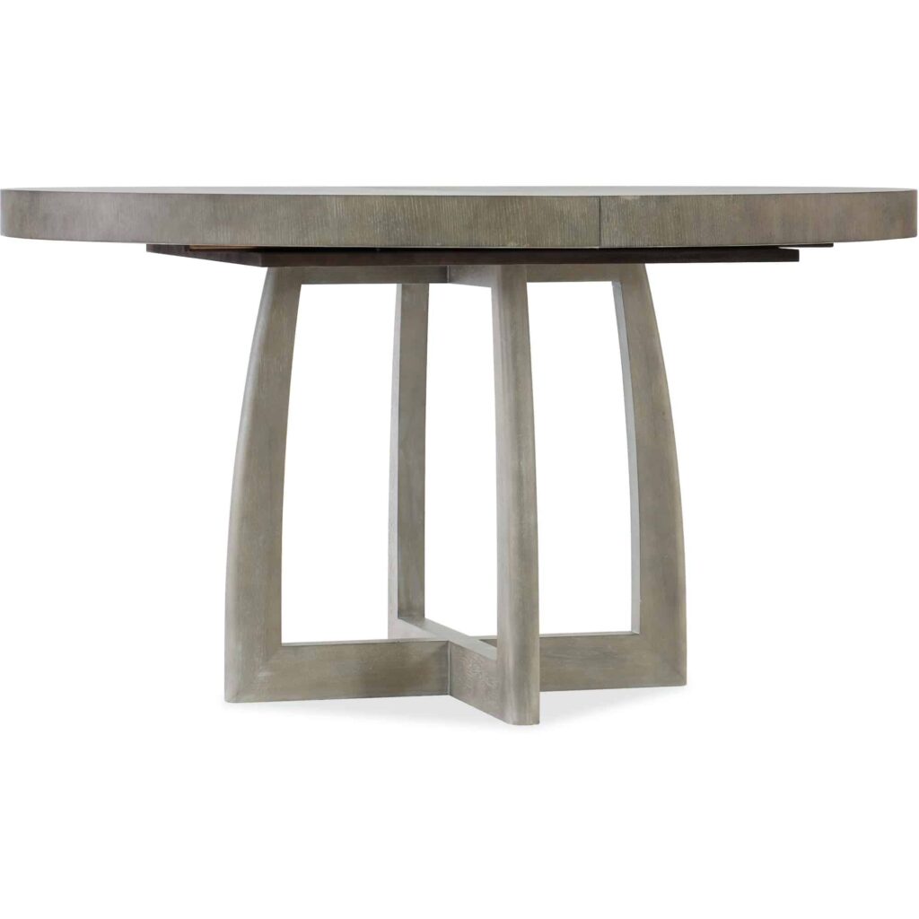 Affinity 48in Round Pedestal Dining Table with 1-18in Leaf 6050-75203-GRY 6050 75203 gry silo