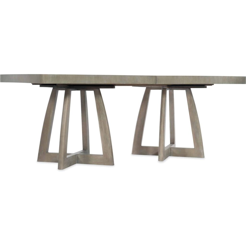 Affinity 78in Rectangle Pedestal Dining Table with 2-18in Leaves 6050-75206-GRY 6050 75206 gry silo