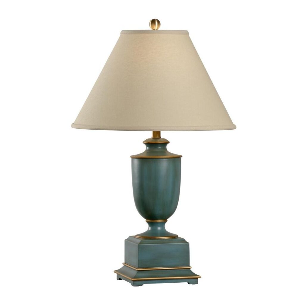 Old Washed Urn Lamp - Teal