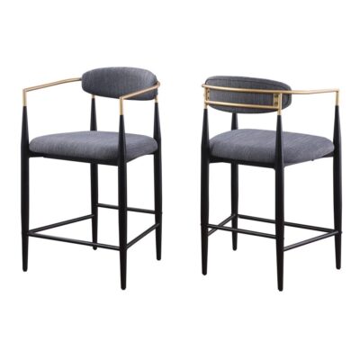 Mykos Counter Stool - Set of 2 - Grey
